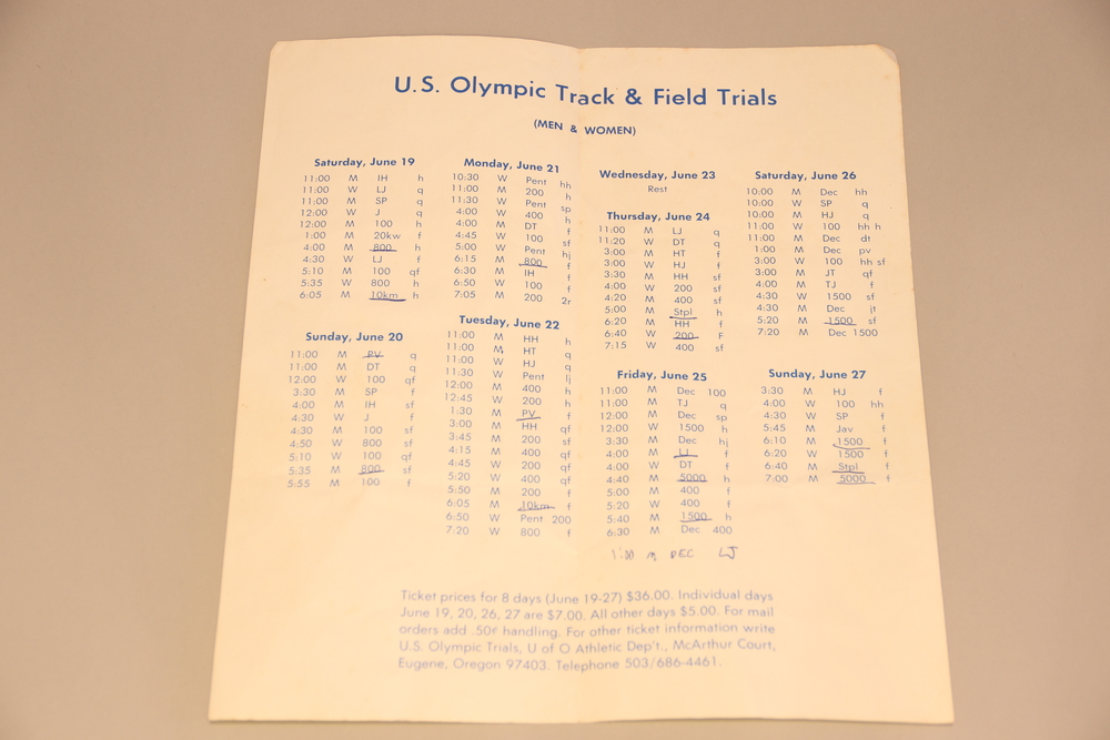 Oregon T+F 4 (2) - Brochure '76 Olympic Trials | Oregon Track & Field, 1971-76