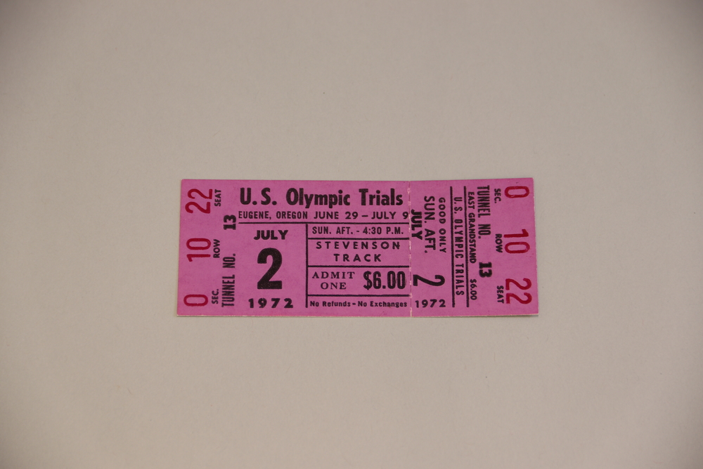 Oregon T+F 5 - Ticket '72 Olympic Trials, unused single-day | Oregon Track & Field, 1971-76
