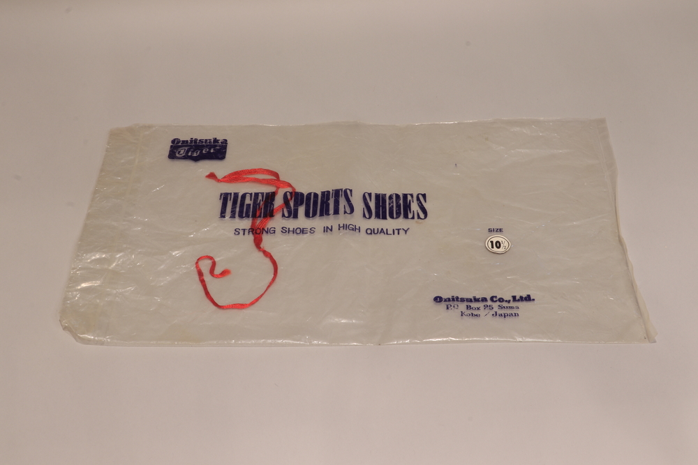 Blue Ribbon Sports 7 - Onitsuka Tiger Plastic Shoe Bag Blue Ink with red ribbon tie | Blue Ribbon Sports