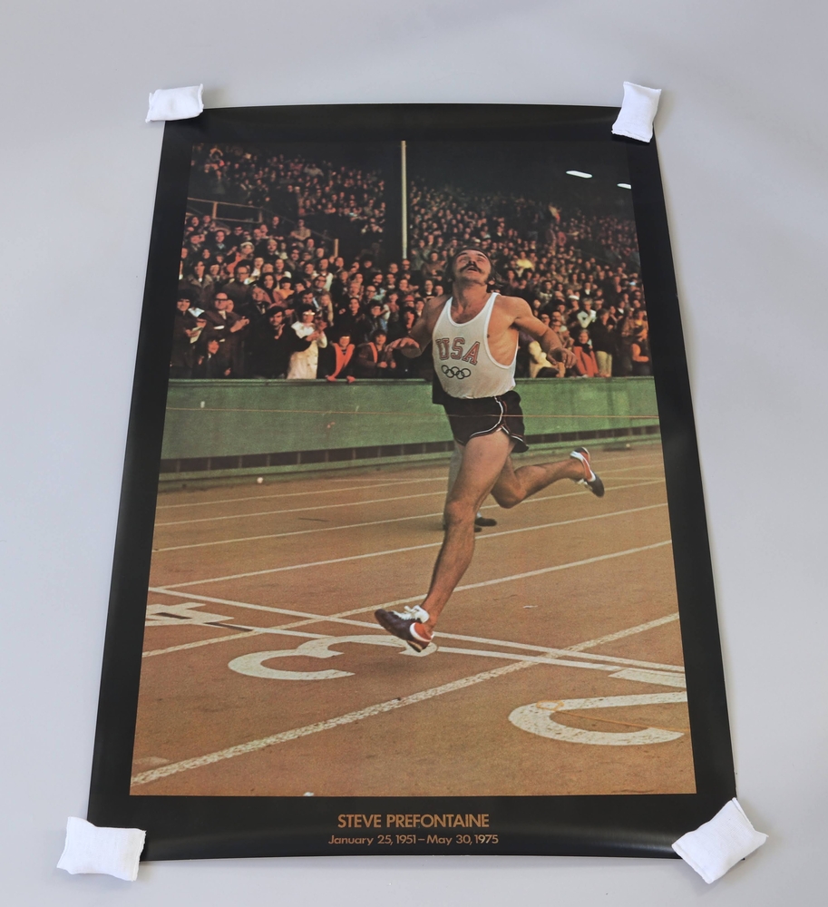 Posters 10 + Pre 42 - Steve Prefontaine Memorial Poster with Jeff Johnson Photo | Posters