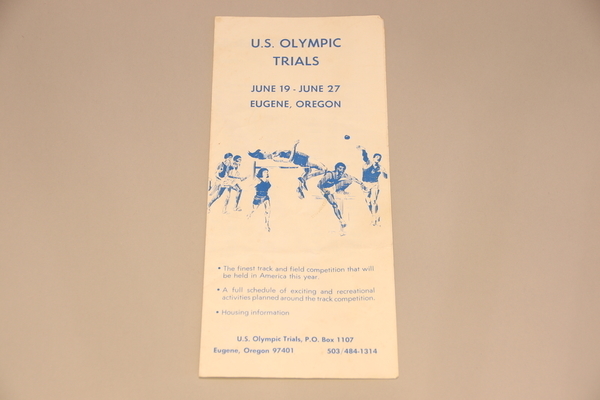 Oregon T+F 4 - Brochure '76 Olympic Trials | Oregon Track & Field, 1971-76