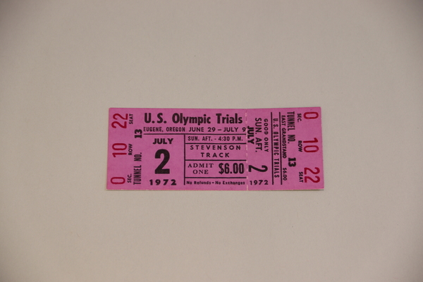 Oregon T+F 5 - Ticket '72 Olympic Trials, unused single-day | Oregon Track & Field, 1971-76