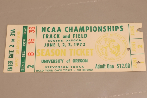 Oregon T+F 22 - Season Ticket NCAA T+F Championships 6/1, 2, 3/1972 | Oregon Track & Field, 1971-76