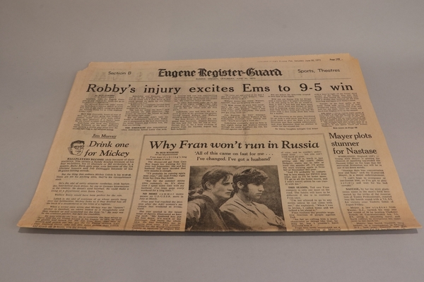 Publications 19 - Eugene Register-Guard 6/30/1973 - Why Fran won't run in Russia | Publications