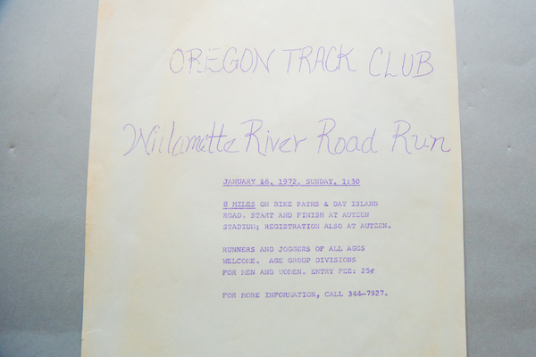 Oregon T+F 19 - Oregon Track Club Flyer 1-16-72 | Oregon Track & Field, 1971-76