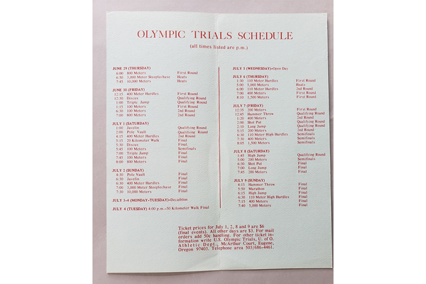 Oregon T+F 2 (2) - Brochure '72 Olympic Trials | Oregon Track & Field, 1971-76