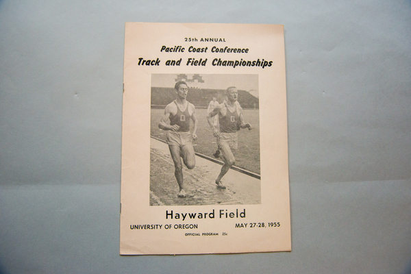 Programs 2 - Pacific Coast T+F Championships May 27-28, 1955 cover Jim Bailey+Bill Dellinger | Programs