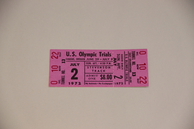 Image Oregon T+F 5 - Ticket '72 Olympic Trials, unused single-day