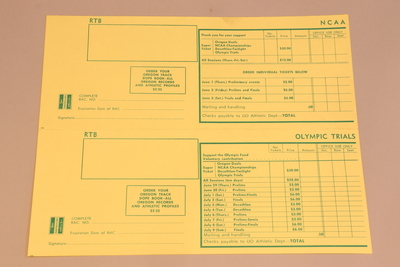 Image Oregon T+F 10 - Order Form '72 NCAA Championships and US Olympic Trials