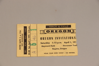 Image Programs 11 (2) - ticket stub - Oregon Invitational - 4/1/72