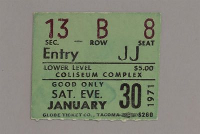 Image Programs 6 (4) - Oregon Indoor 1/30/71 - ticket