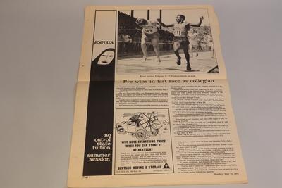 Image Pubs 22 + Pre 20 - Oregon Daily Emerald 5/21/1973 - Pre wins in last race as a collegian