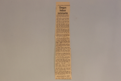 Image Programs 10 (2) - Oregon Indoor - results clipping from Oregonian 1/30/1972