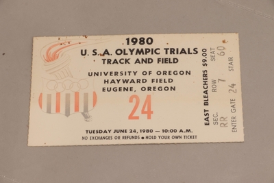 Image Oregon T+F 23 - Ticket US Olympic Trials 6/24/80