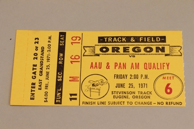Image Oregon T+F 11 - Ticket AAU and Pan Am Qualify 6/25/71