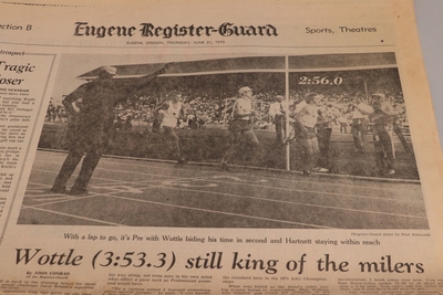 Image Publications 26 + Pre 24 - Eugene Register-Guard 6/21/1973 (2 copies) - Wottle 3:53.3