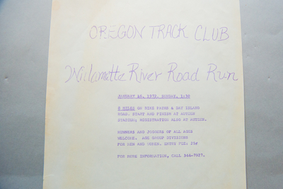 Image Oregon T+F 19 - Oregon Track Club Flyer 1-16-72