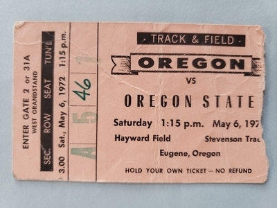 Image Programs 14 (2) Ticket - Oregon vs Oregon State 5-6-72
