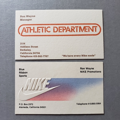 Image Blue Ribbon Sports 18 - Ron Wayne Business Cards from Blue Ribbon Sports and Nike